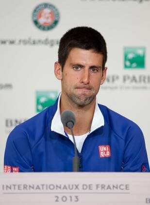 (130524) -- PARIS, May 24, 2013 (Xinhua) -- Novak Djokovic of Serbia attends a press conference ahead of the 2013 French Open tennis tournament at the Roland-Garros stadium in Paris, France on May 24, 2013. (Xinhua Bai Xue) (SP)FRANCE-PARIS-TENNIS-2013 FRENCH OPEN-PRESS 