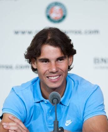 (130524) -- PARIS, May 24, 2013 (Xinhua) -- Rafael Nadal of Spain attends a press conference ahead of the 2013 French Open tennis tournament at the Roland-Garros stadium in Paris, France on May 24, 2013. (Xinhua Bai Xue) (SP)FRANCE-PARIS-TENNIS-2013 FRENCH OPEN-PRESS 