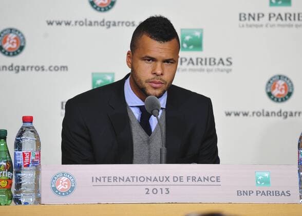 Jo Wilfried Tsonga (FRA) TENNIS : Roland Garros 2013 - Conference de presse - 24 05 2013 JBAutissier Panoramic 