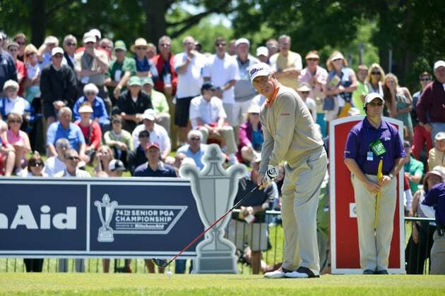 May 24, 2013 - St. Louis, Missouri, U.S - JAY HAAS gets ready to tee off before the crown during the 2nd round of the 74th Senior PGA Golf Herren Championship presented by KitchenAid at Bellerive Country Club in St. Louis, MO. GOLF Senior PGA Golf Herren 2013 rd 2 - presented by KitchenAid  - ZUMAu30