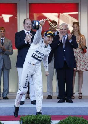 Motorsports: FIA Formula One World Championship 2013, Grand Prix of Monaco, 9 Nico Rosberg (GER, Mercedes AMG Petronas F1 Team), hi.: Fürst Albert II von Monaco xHOCHxZWEIx