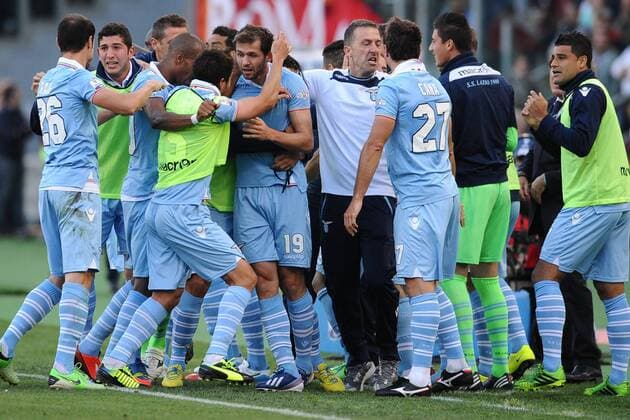Senad Lulic Lazio.goal celebrations.26 05 2013 Roma - Coppa Italia, AS Roma vs. Lazio Roma AntoniettaxBaldassarre