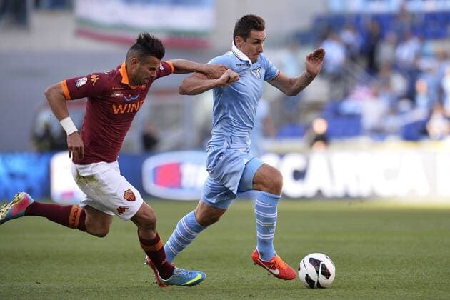 Leandro Castan Roma, Miroslav Klose Lazio .Roma 26 05 2013 - Finale Coppa Italia, AS Roma vs. Lazio Roma Final. andreaxstaccioli