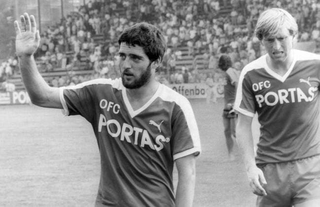 Uwe Bein (li.) und Michael Kutzop (beide Kickers Offenbach)