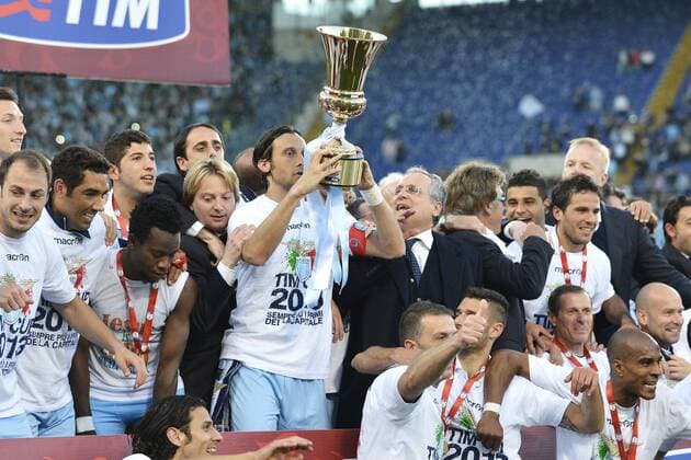 Stefano Mauri, Claudio Lotito Roma 26 05 2013 - Finale Coppa Italia, Lazio Roma andreaxstaccioli