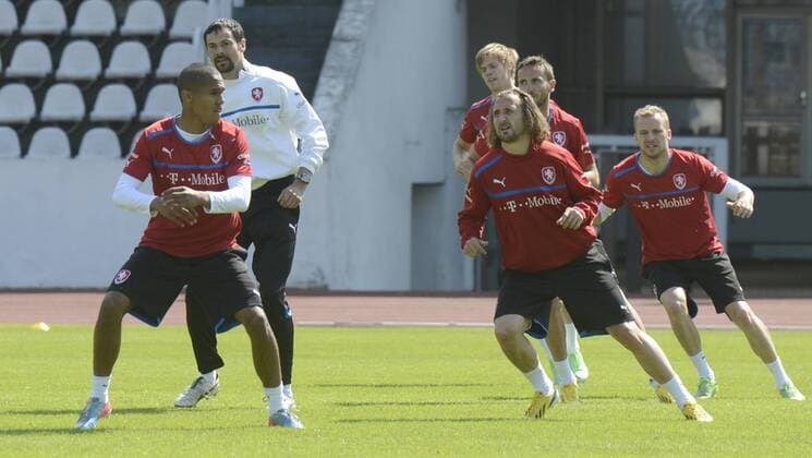 Training of the Czech national soccer team prior to the qualifying match against Italy in Prague, Czech Republic, May 28, 2013. (CTKxPhoto MichalxKrumphanzl) CTKPhotoP201305280311901  kru 1