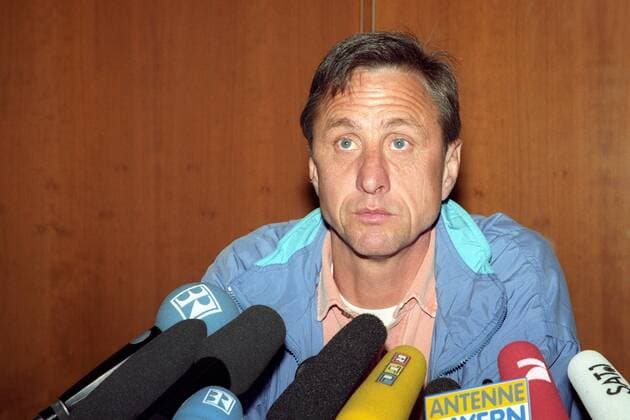 Trainer Johan Cruyff (FC Barcelona) - Pressekonferenz