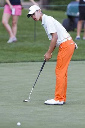 May 30, 2013: Guan Tianlang attempts a birdie putt during the first round of The Memorial Tournament at Muirfield Village Golf Club in Dublin, Ohio. PGA Golf Herren 2013: The Memorial Tournament MAY 30 - ZUMAct5