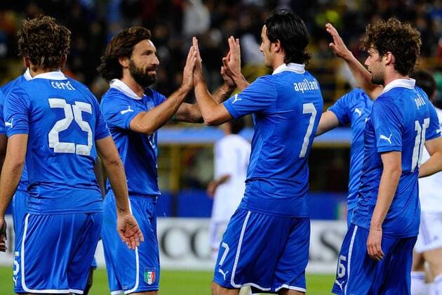 Bologna 31 05 2013 - Italien-San Marino: Torjubel Alberto Aquilani 