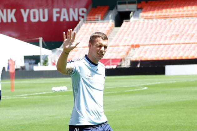 Lukas Podolski (D) - Training der Nationalmannschaft in Washington, RFK Stadium