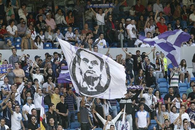 Real Madrid coach Jose Mourinho s fan during La Liga match.June 01,2013.  (1588339)