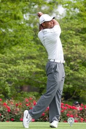01 June 2013: Tiger Woods watches his tee shot from hole no. 17 during the third round of the Memorial Tournament held at Muirfield Village G.C. in Dublin, Ohio. GOLF JUN 01 PGA Golf Herren - the Memorial Tournament - Third Round Icon20130601018 EDITORIAL USE ONLY