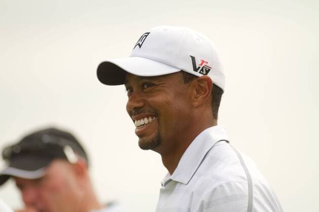 01 June 2013: Tiger Woods is all smiles before he tees off on hole no. 10 during the third round of the Memorial Tournament held at Muirfield Village G.C. in Dublin, Ohio. GOLF JUN 01 PGA Golf Herren - the Memorial Tournament - Third Round Icon20130601021 EDITORIAL USE ONLY
