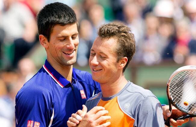 TENNIS - ATP, French Open 2013 PARIS,FRANKREICH,03.JUN.13 - TENNIS - ATP Tennis Herren World Tour, Grand Slam, Roland Garros, French Open. Bild zeigt Novak Djokovic (SRB) und Philipp Kohlschreiber (GER). 