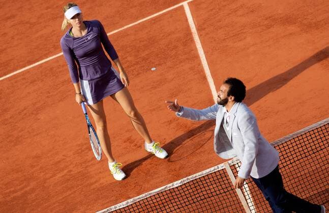 TENNIS - WTA, French Open 2013 PARIS,FRANKREICH,03.JUN.13 - TENNIS - WTA Tennis Damen Tour, Grand Slam, Roland Garros, French Open. Bild zeigt Maria Sharapova (RUS) und Kader Nouni. 