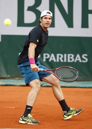 French Open 2013, Roland Garros,Paris,ITF Grand Slam Tennis Tournament, Tommy Haas GER), Aktion,Einzelbild,Ganzkoerper,Hochformat,