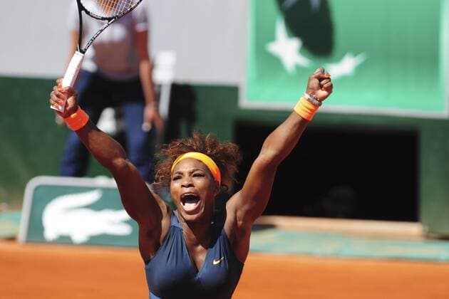 joie de Serena Williams TENNIS : Internationaux Roland Garros 2013 - 04 06 2013 JBAutissier Panoramic 