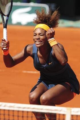 joie de Serena Williams TENNIS : Internationaux Roland Garros 2013 - 04 06 2013 JBAutissier Panoramic 