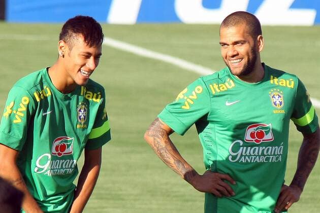 Neymar und Dani Alves - Training Brasilien x(362)xRandesxNunesx xFotoarenax  (16900) Treino SeleÃßaÃµ Brasile