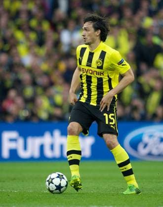 Fussball UEFA Champions League 25.05.2013 Finale London Wembley Stadion Borussia Dortmund (BVB) GER geg FC Bayern München GER 1:2 Mats HUMMELS 15 BoDo