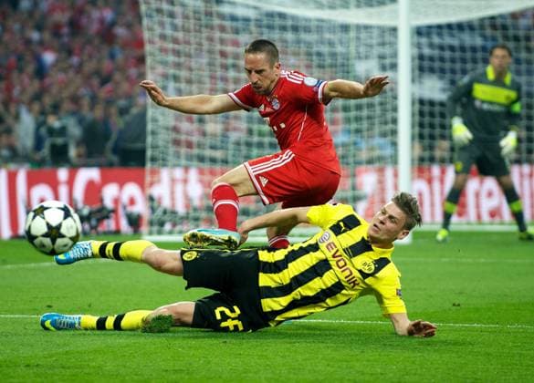 Fussball UEFA Champions League 25.05.2013 Finale London Wembley Stadion Borussia Dortmund (BVB) GER geg FC Bayern München GER 1:2 Franck RIBERY 7 FCB Lukasz PISZCZEK 26 BoDo