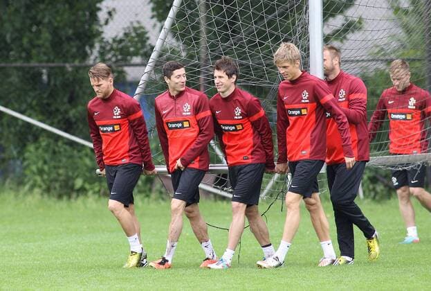 Krakow, 05.06.2013 - Nationalteam Polen - Training - EUGEN POLANSKI ROBERT LEWANDOWSKI GRZEGORZ KRYCHOWIAK BARTOSZ SALAMON -  130605MIS006