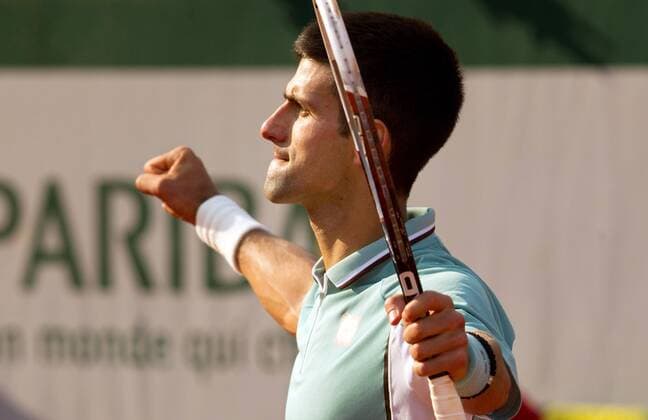 TENNIS - ATP, French Open 2013 PARIS,FRANKREICH,05.JUN.13 - TENNIS - ATP Tennis Herren World Tour, Grand Slam, Roland Garros, French Open. Bild zeigt den Jubel von Novak Djokovic (SRB). 