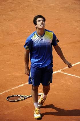 08.06.2013 Paris, France. Christian Garin of Chile reacts to his win in the Junior Boys Final of the French Open from Roland Garros. Garin of Chile won the final by a score of 6-4 and 6-1. xDavidxEmmx  ActionPlus11416635