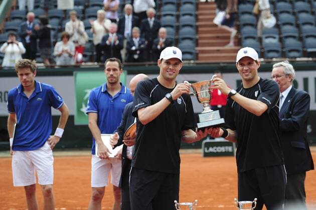 Michael Llodra (Fra) Nicolas Mahut (Fra) - - deception Bob and Mike Bryan (usa) - TENNIS : Internationaux de France de Roland Garros 2013 - 08 06 2013 JBAutissier 