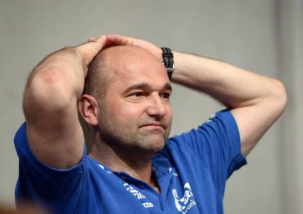 08.06.2013, xjhx, Handball HBL, TV Grosswallstadt - THW Kiel, v.l. Trainer Peter David (TV Grosswallstadt) enttäuscht, enttäuscht schauend, dissapointed