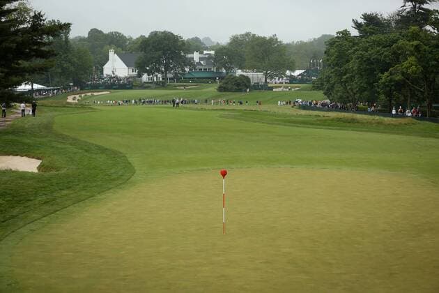 June 10 2013: View of the Club House looking from the 14th green during monday s practice round at the 2013 U.S. Open hosted by Merion Golf Club in Ardmore, PA. GOLF: JUN 10 PGA Golf Herren - U.S. Open - Monday Practice Round Icon131810 EDITORIAL USE ONLY