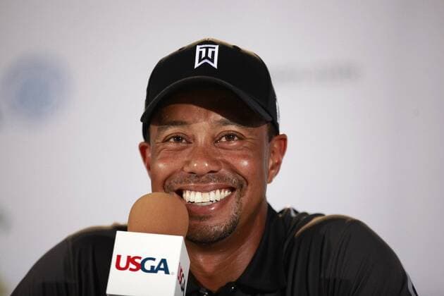 June 11, 2013 - Ardmore, PA, USA - Tiger Woods speaks to the media before the U.S. Open golf championship at Merion Golf Club in Ardmore, Pennsylvania, Tuesday, June 11, 2013. U.S. Open - ZUMAm67