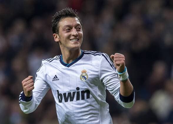 Spanish League match between Real Madrid and Athletic. In this picture, Mesut Özil celebrates his goal. xDIEGOxGxSOUTOx 