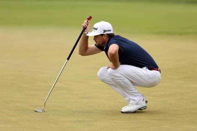 June 13 2013: Keegan Bradley lines up a putt during the first round at the 2013 U.S. Open hosted by Merion Golf Club in Ardmore, PA. GOLF: JUN 13 PGA Golf Herren - U.S. Open - First Round Icon1306130181 EDITORIAL USE ONLY