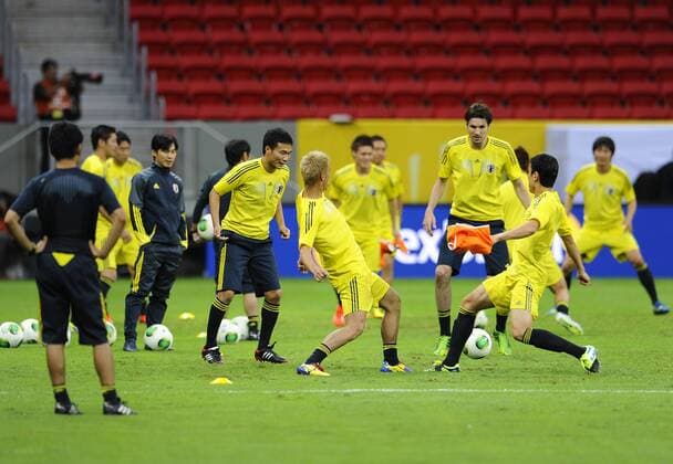 June 14, 2013 - Brasilia, Distrito Federal, Brazil - The Japan Soccer Team, during a training session at Brasilia National Stadium. Soccer 2013- Confederations Cup - Japan Training Session.  - ZUMAm11