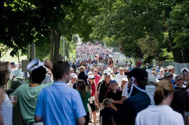 June 15, 2013 - New York, U.S. - June 15 2013: A general view of the crowd along the 2nd fare way during the third round at the 113th U.S. Open National Championship at the Merion Golf Club in Ardmore, Pa. Golf 2013: US Open JUN 15 - ZUMAcw2