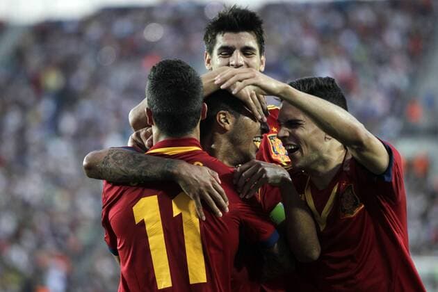 Final match of the U-21 European Cup played between Italy and Spain. In this picture, Spanish players celebration. Koke - xCARLOSxBARAJASx 