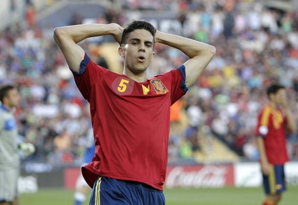 Final match of the U-21 European Cup played between Italy and Spain. In this picture, Marc Bartra. xCARLOSxBARAJASx 