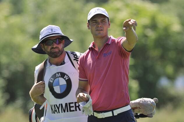 Martin KAYMER (GER),Golfprofi,Golf,mit seinem Caddy,Gestik. Einzelbild,Einzelaktion,angeschnittenes Einzelmotiv, Pro Am Turnier,am 19.06.2013. GOLF,BMW International Open 2013 in München Eichenried.