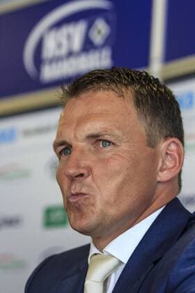 Deutschland, Hamburg, Volksbank Arena, Sportsbar, DKB Handball Bundesliga, Saison 2012 2013, HSV Handball, Vorstellung Frank Rost als Geschäftsführer und Stellungnahme zur zukünftigen HSV-Ausrichtung, Geschäftsführer Frank Rost (HSV)