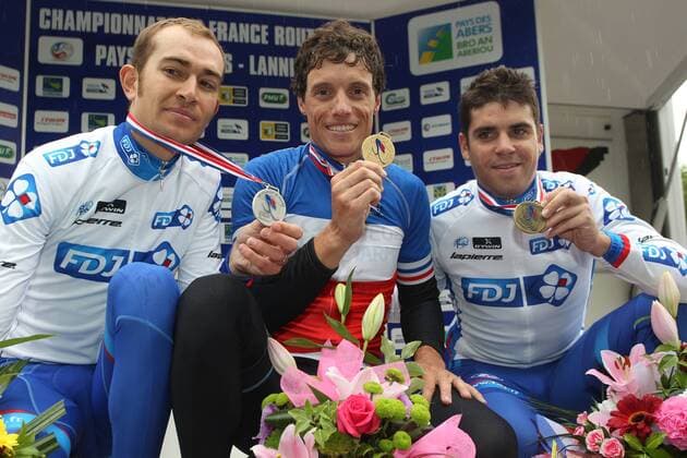 Johan le Bon - Sylvain Chavanel - Jeremy Roy RADSPORT, Französische Straßen-Radmeisterschaften in Lannilis - 20 06 2013 PatrickPichon Panoramic 