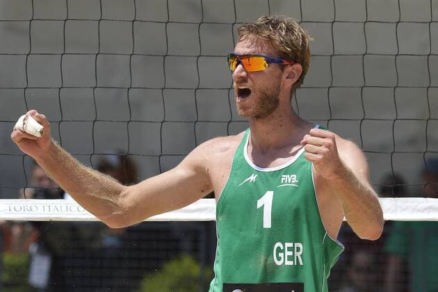 Sebastian Dollinger Germany Celebration Roma 21 6 2013 Foro Italico FIVB Beach Volleyball World Tour Men s smart Grand Slam Rome 2013 Foto Andrea Staccioli Insidefoto andreaxstaccioli