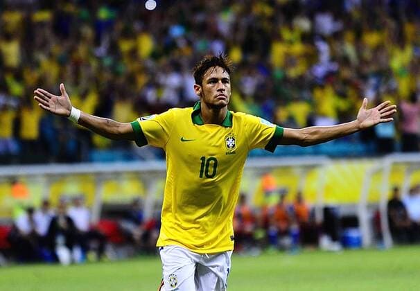 June 22, 2013 - Salvador, Bahia, Brazil - The Brazil forward Neymar celebrating his score during the match Between Brazil vs Italy at Arena Fonte Nova Stadium. Soccer 2013- Confederations Cup Brazil 2013 - Brazil vs Italy.  - ZUMAm11
