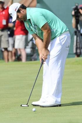 June 22, 2013 - Cromwell, Connecticut, USA - Jun 22, 2013 - Cromwell, Connecticut, U.S. - Patrick Reed putts on the 9th green during the third round of the PGA Golf Herren Travelers Championship held at TPC River Highland in Cromwell Connecticut. Reed parred the hole and finished the day tied for 19th place with a score of 73. Eric Canha CSM PGA Golf Herren 2013: Travelers Championship JUN 22 - ZUMAc04