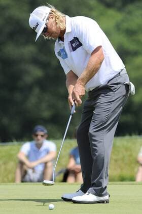 June 22, 2013 - Cromwell, Connecticut, USA - Jun 22, 2013 - Cromwell, Connecticut, U.S. - Charley Hoffman putts on the 2nd green during the third round of the PGA Golf Herren Travelers Championship held at TPC River Highland in Cromwell Connecticut. Hoffman finished the round 4- under par 66 to go into the final round in a three way tie for 1st place 10- under par for the tournament. Eric Canha CSM PGA Golf Herren 2013: Travelers Championship JUN 22 - ZUMAc04