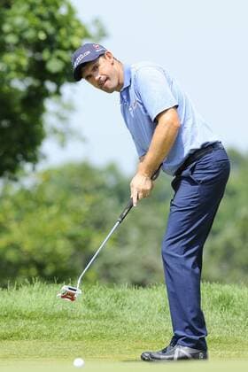 June 22, 2013 - Cromwell, Connecticut, USA - Jun 22, 2013 - Cromwell, Connecticut, U.S. - Padraig Harrington putts a bogey on the 2nd green during the third round of the PGA Golf Herren Travelers Championship held at TPC River Highland in Cromwell Connecticut. Harrington shot a 2+ over par 72 to go 6- under par for the tournament to go into a five way time for 14th. Eric Canha CSM PGA Golf Herren 2013: Travelers Championship JUN 22 - ZUMAc04