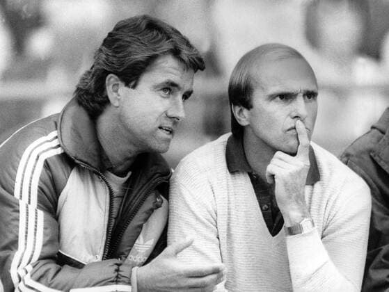 Trainer Bernd Patzke (li.) und Erich Beer (beide TSV 1860 München)