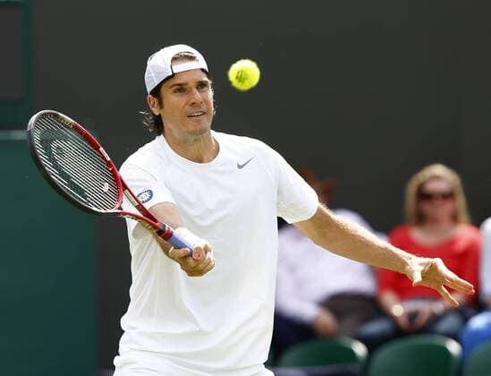 Wimbledon Championships 2013, AELTC,London, ITF Grand Slam Tennis Tournament, Tommy Haas(GER),Aktion,Einzelbild,Halbkoerper,Querformat,