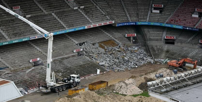 Abriss des San Mames Stadion, ehemalige Heimspielstätte Athletic Bilbao 