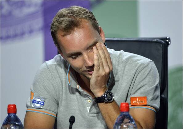Steve Darcis ( Belgique ) TENNIS : Conference de Presse Steve Darcis - Londres - 26 06 2013 Steve Darcis of Belgium pictured during his pressconference annoncing his withdraw of the championships Wimbledon 2013 - PicturebyPhilippeCrochet PhotoNews 